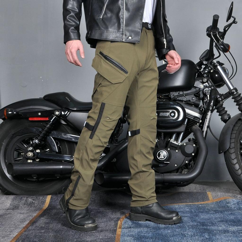 New product Motorcycle Four Seasons Anti-drop Riding Pants, Waterproof and Windproof Double Layer Breathable High Waist Locomotive Anti-drop Pants Men