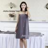 Wrap Chest Bath Towel for Women - Strapless Sauna Skirt with Buckle, Absorbent & Soft, Engraved Logo