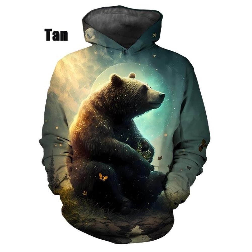 

Свитшоты с 3D-медведем для мужчин и женщин, повседневные толстовки с длинным рукавом, принты в стиле Харадзюку, толстовки с капюшоном 6XL