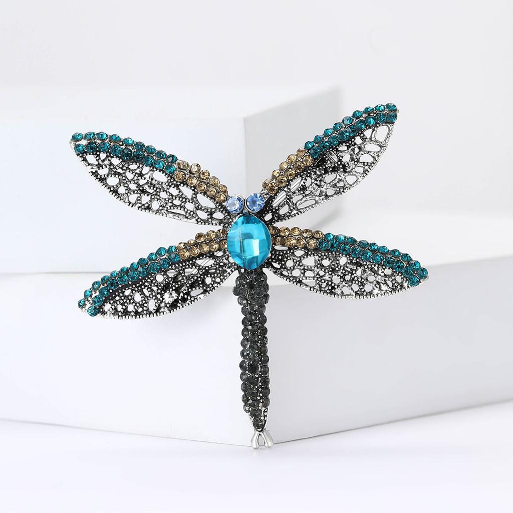 Luxury Rhinestone Dragonfly Brooches for Women Unisex Insect Pins Event Party Gifts New Backpack Decoration Clothes Accessories
