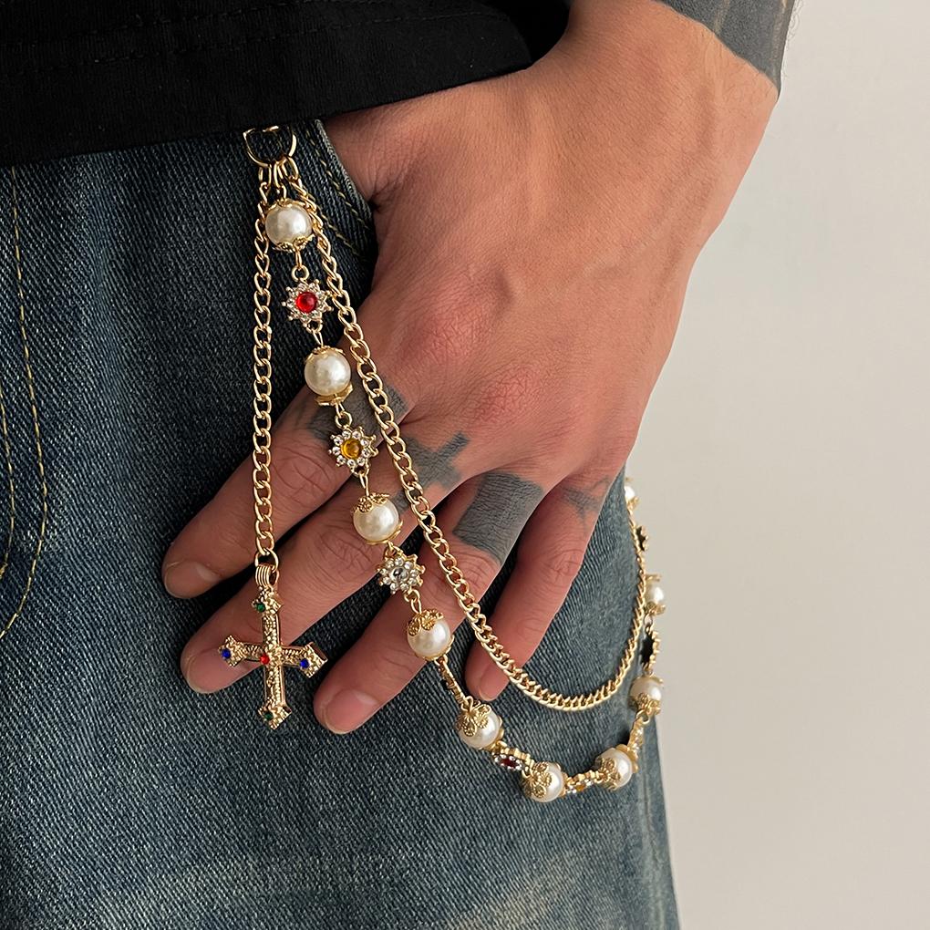 

Ingemark Punk Cross Jesus Pendant Keychains for Men Rock Goth Pants Waist Belt Wallet Bag Chain Jeans Pants Male Jewerly Grunge