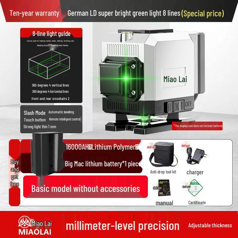 Projetor de Parede e Chão Autonivelante a Laser Infravermelho de Alta Precisão com 12 Linhas 2025