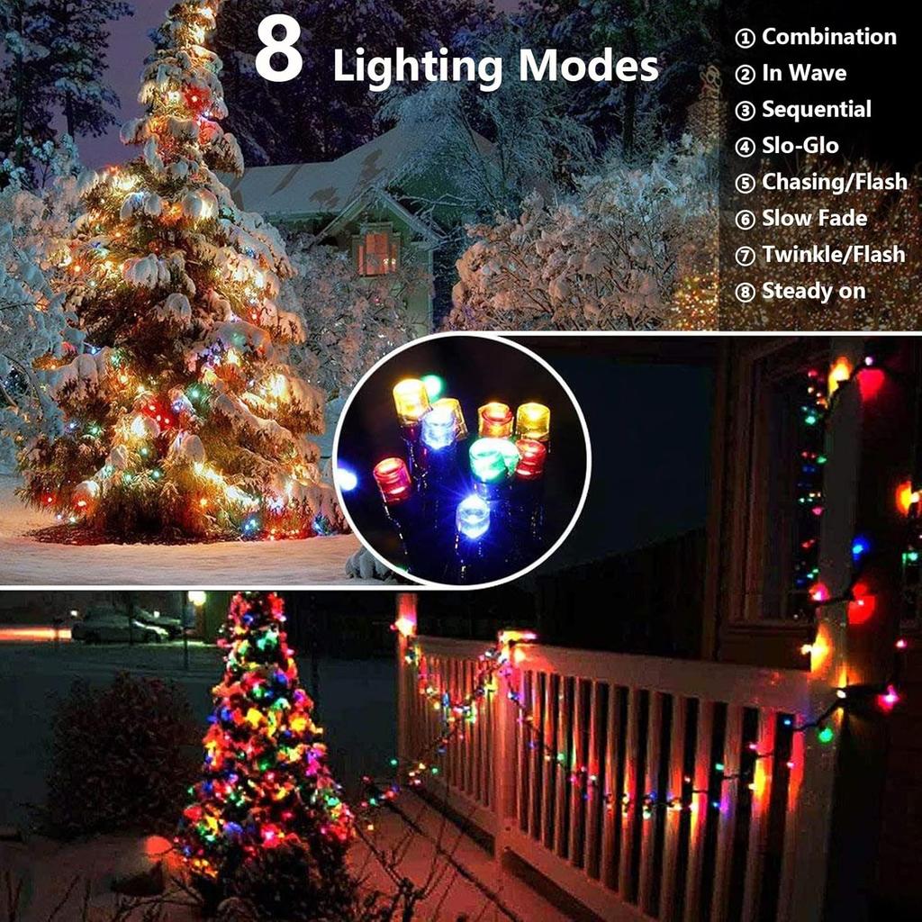 D2 LED Solar Lamp Outdoor Lights Christmas 8 Modes Solar String Lights Waterproof Solar Fairy Light Christmas Decor Decoration