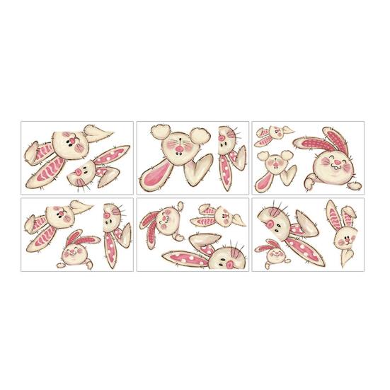 6 Sheets Easter Bunny Window Clings Reusable Static Window Decals for Spring Party Home Classroom Office Decoration