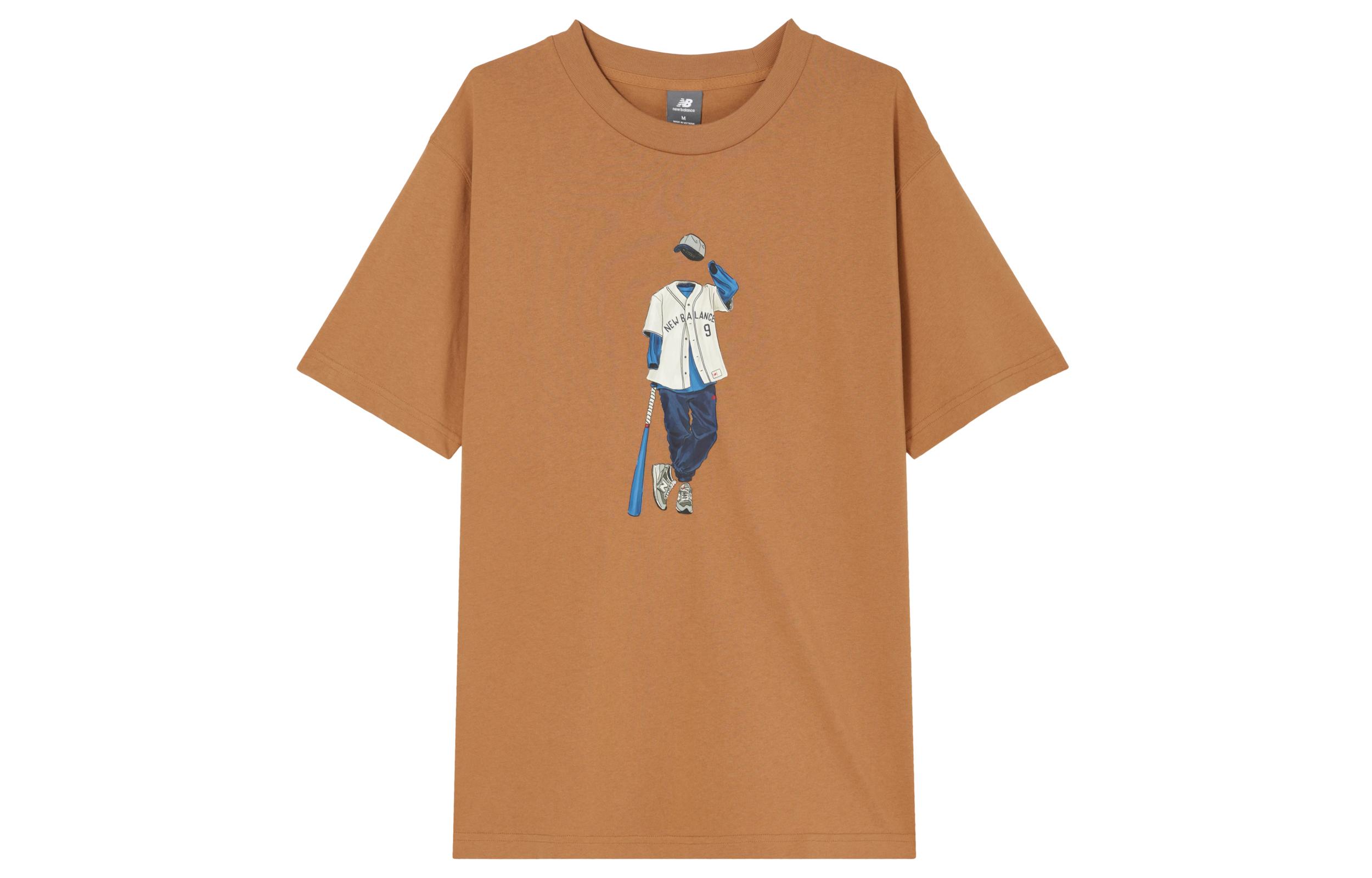 New Balance Athletics Baseball Style T Shirt Men s Walnut Wood MT41577-WUT M