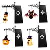 Buch Ecke Verzierung Halloween Eisen Bibliothek Lampe, Vintage Bücherregal Licht mit Geist Kürbis Fledermaus Einzigartiges Geschenk für Liebhaber Anhänger, Leseecke