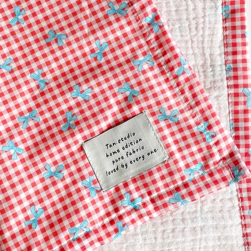 1Pc Plaid Rural Style Photography Props Fresh Sweet Restaurant Decoration Originality Bow Placemat Decorative Cloth Cotton