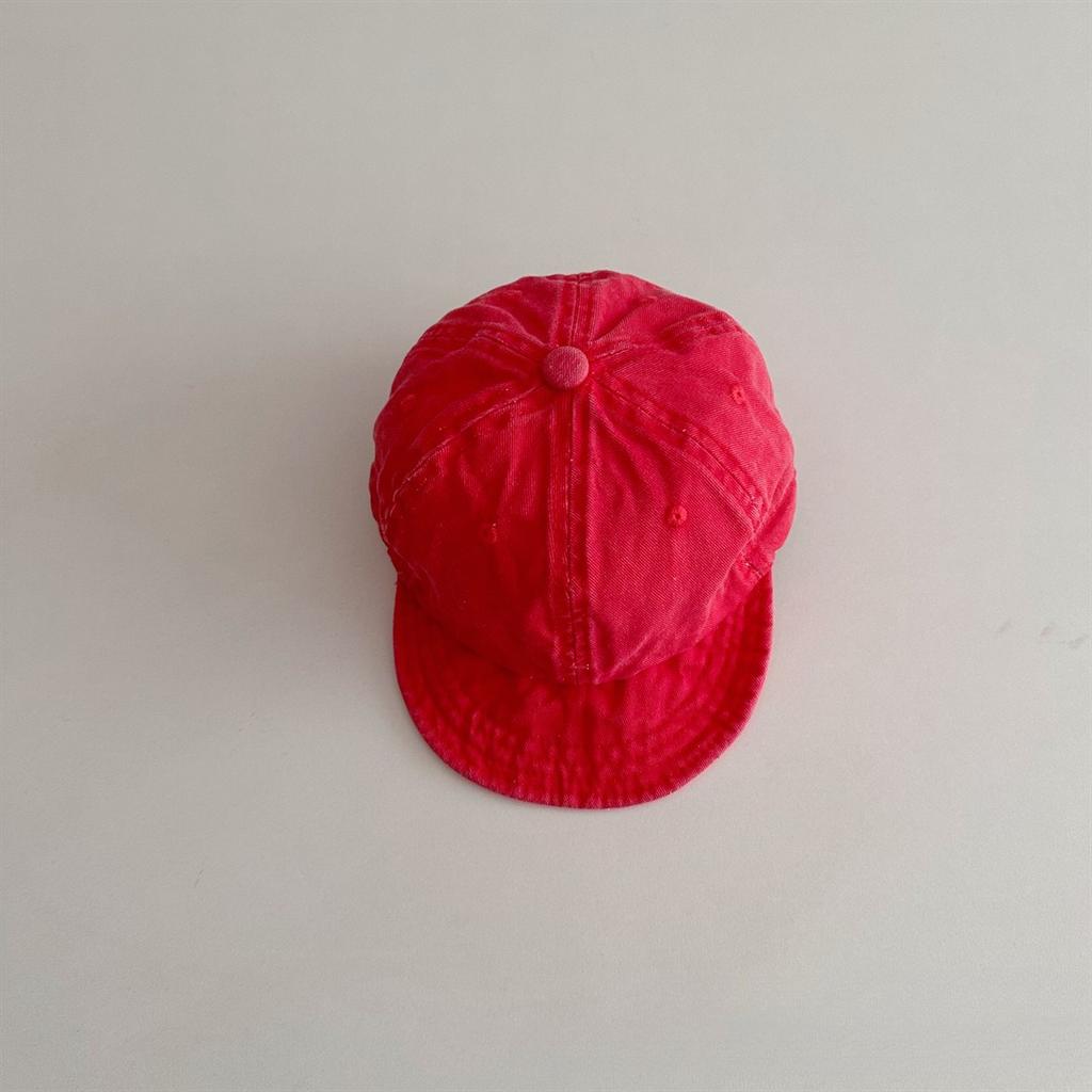 Japanese New Children'S Retro Washed Soft Brim Concave Cap Boys And Girls Baby Candy Baseball Cap