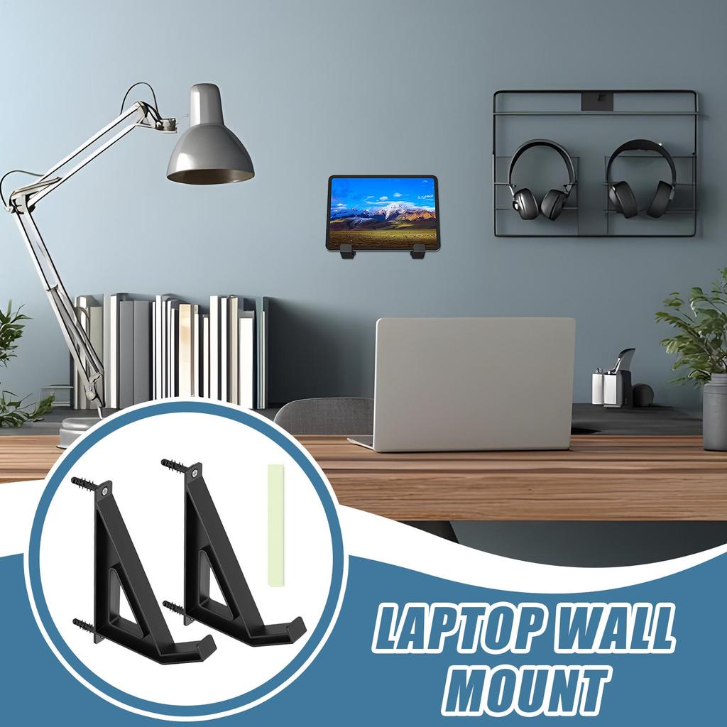 Laptop Stand Wall Mount Keyboard Hanger Display Adjustable Computer Bracket Electronics Bedside Storage for Art Books