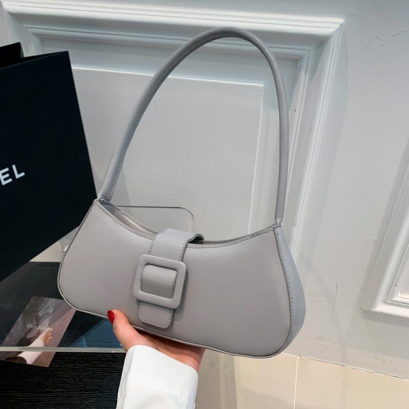 Stylish Minimalist Black And White Pu Baguette Handbag For Daily Use With Unique Features