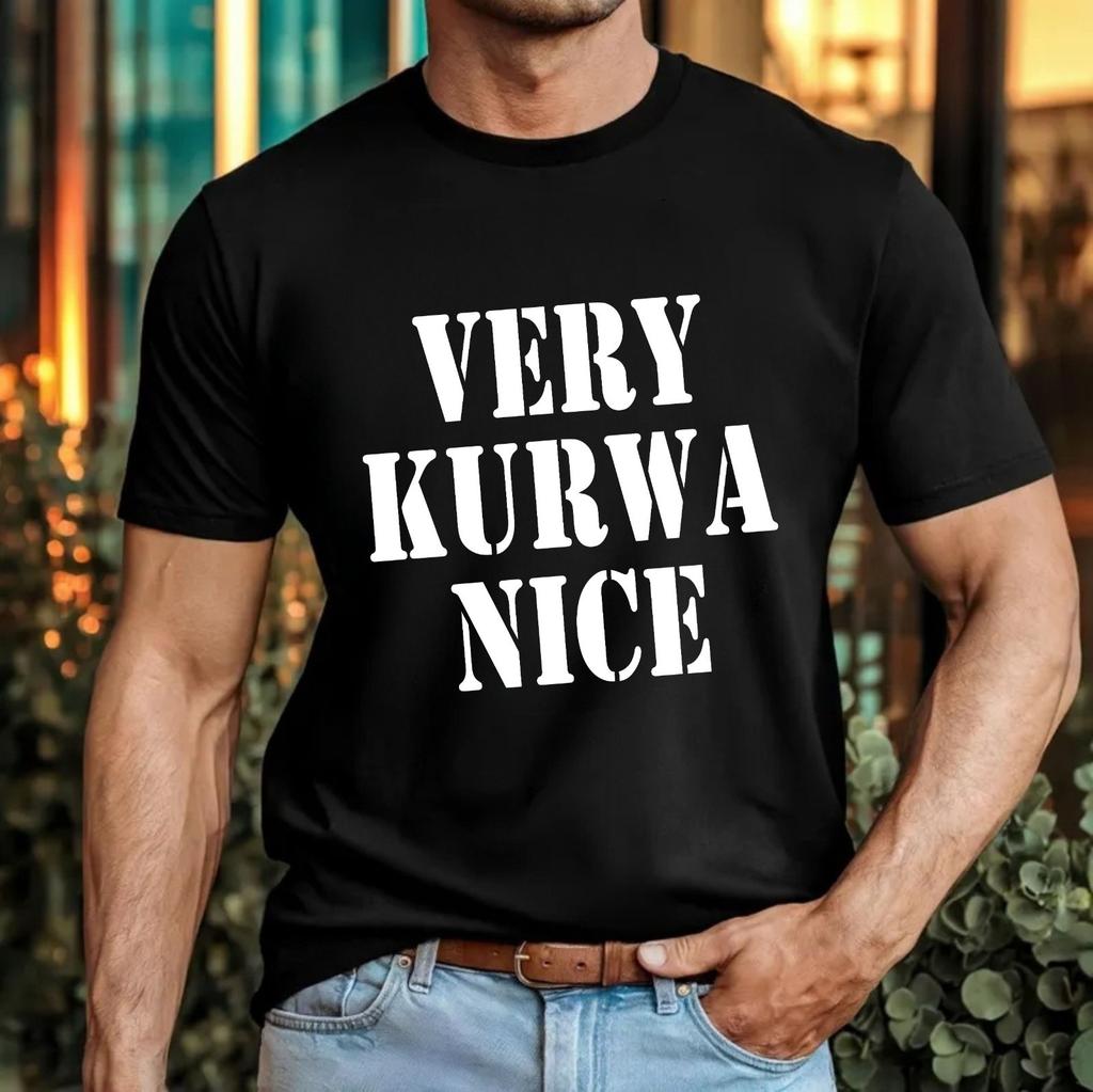 Very Kurwa Nice Funny Tshirt Internet Gaming Meme Slavic Humour Polish Gift Top