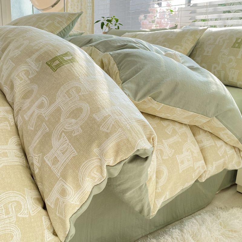 

Супермягкий пододеяльник, четырехсекционная простыня для общежития, трехсекционная пряжа из мытого хлопка с двойным слоем 1.2m bed