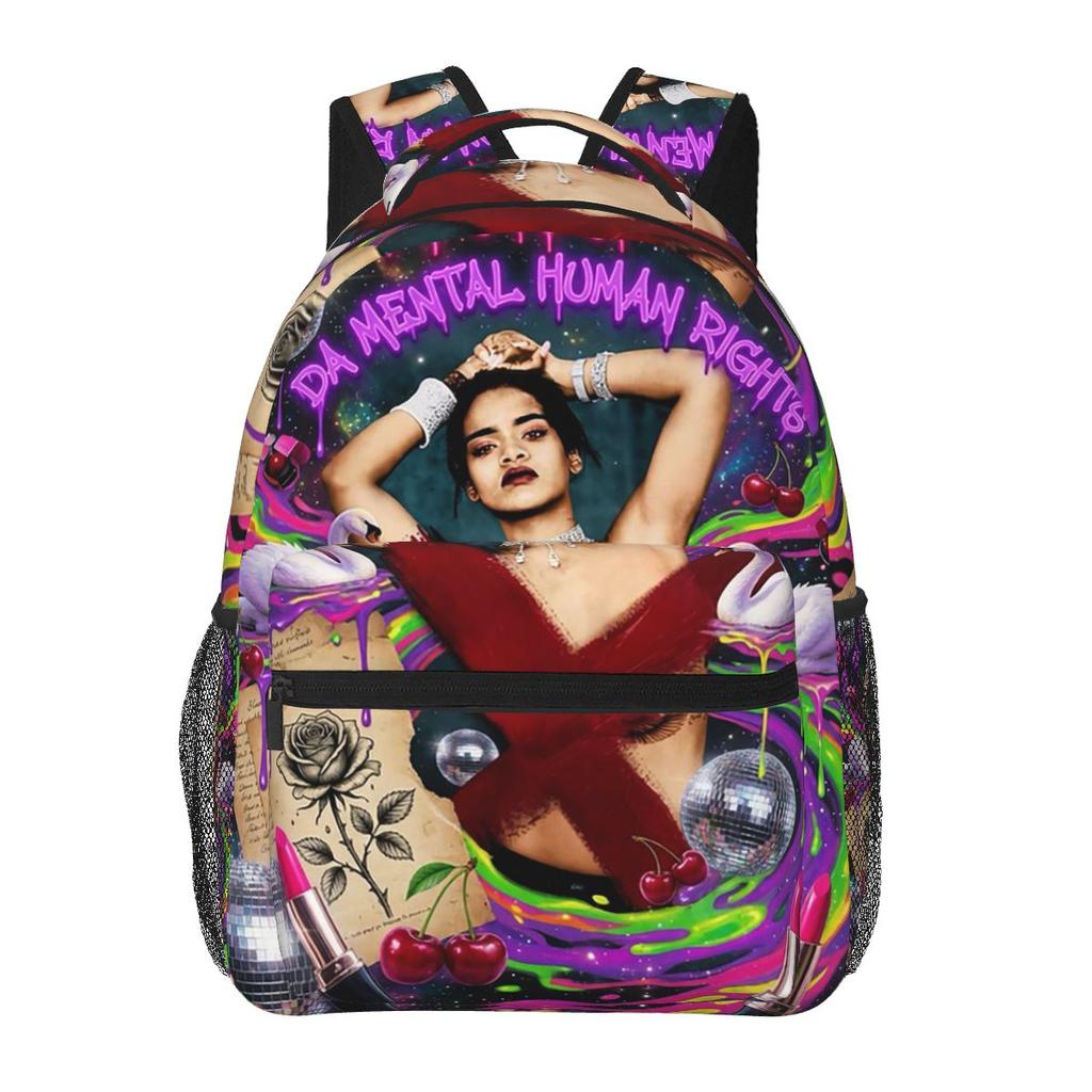Anime Hair Girl Rihanna Student Backpack School Bag Hiking Travel Daypack for Men Women Fashion Bookbag Shoulder Bags