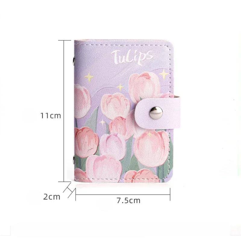 Mini Porte-Cartes Rétro Peinture à l'Huile pour Femmes Grande Capacité Multi-Fentes pour Cartes Housse pour Carte d'Identité Sac de Rangement pour Permis de Conduire Porte-Monnaie