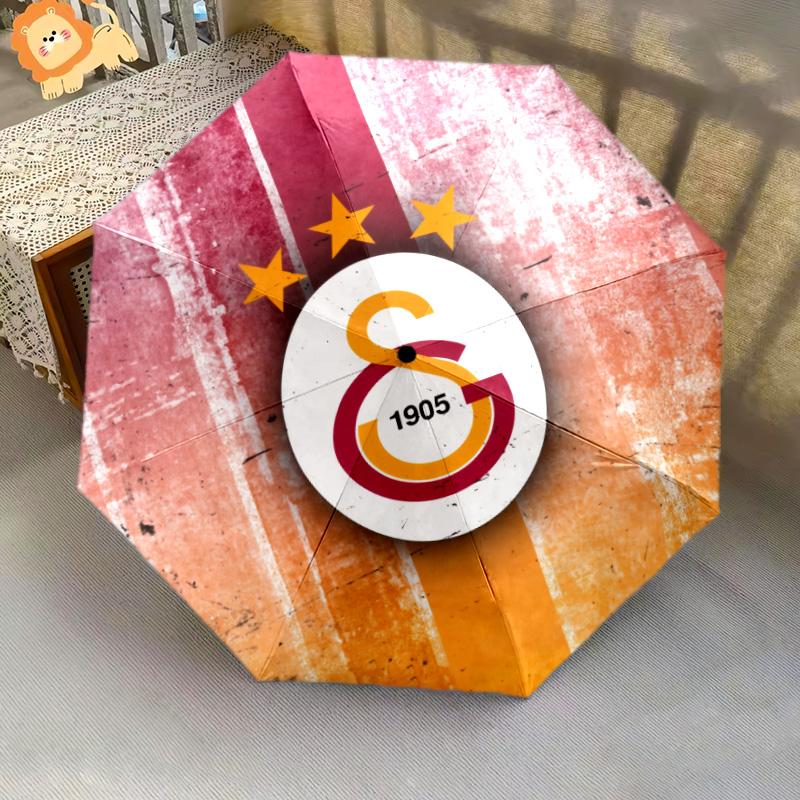 Galatasaray SK  Pattern, Automatic Folding Umbrella, Portable and Foldable Design, 8 Ribs, a Christmas or Birthday Gift.