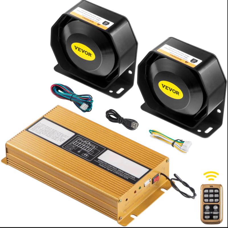 Automotive engineering vehicle alarm, car mounted loudspeaker, whistle horn, wireless multi tone remote control, sound rescue 12