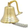 Campana de Barco Colgante de Latón, Campana Tradicional de Pared con Cuerda Duradera, Diámetro de 3 Pulgadas, Sonido Nítido y Fuerte para Bar en Casa, Puerta o Decoración Náutica