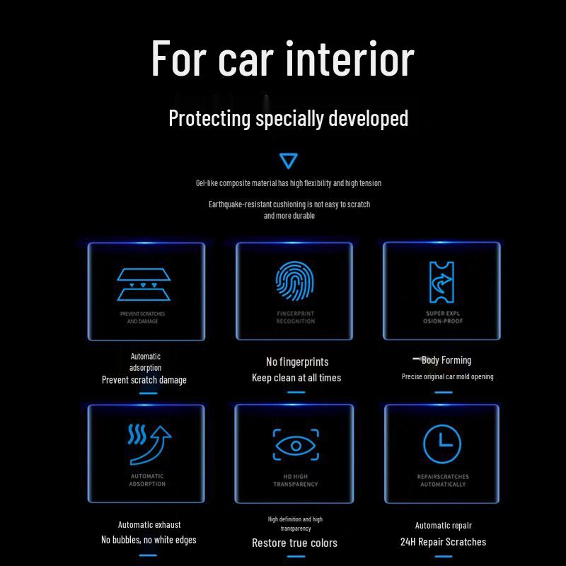 Chery Fengyun T8 Interior Protective Film: Dashboard & Console Screen Sticker