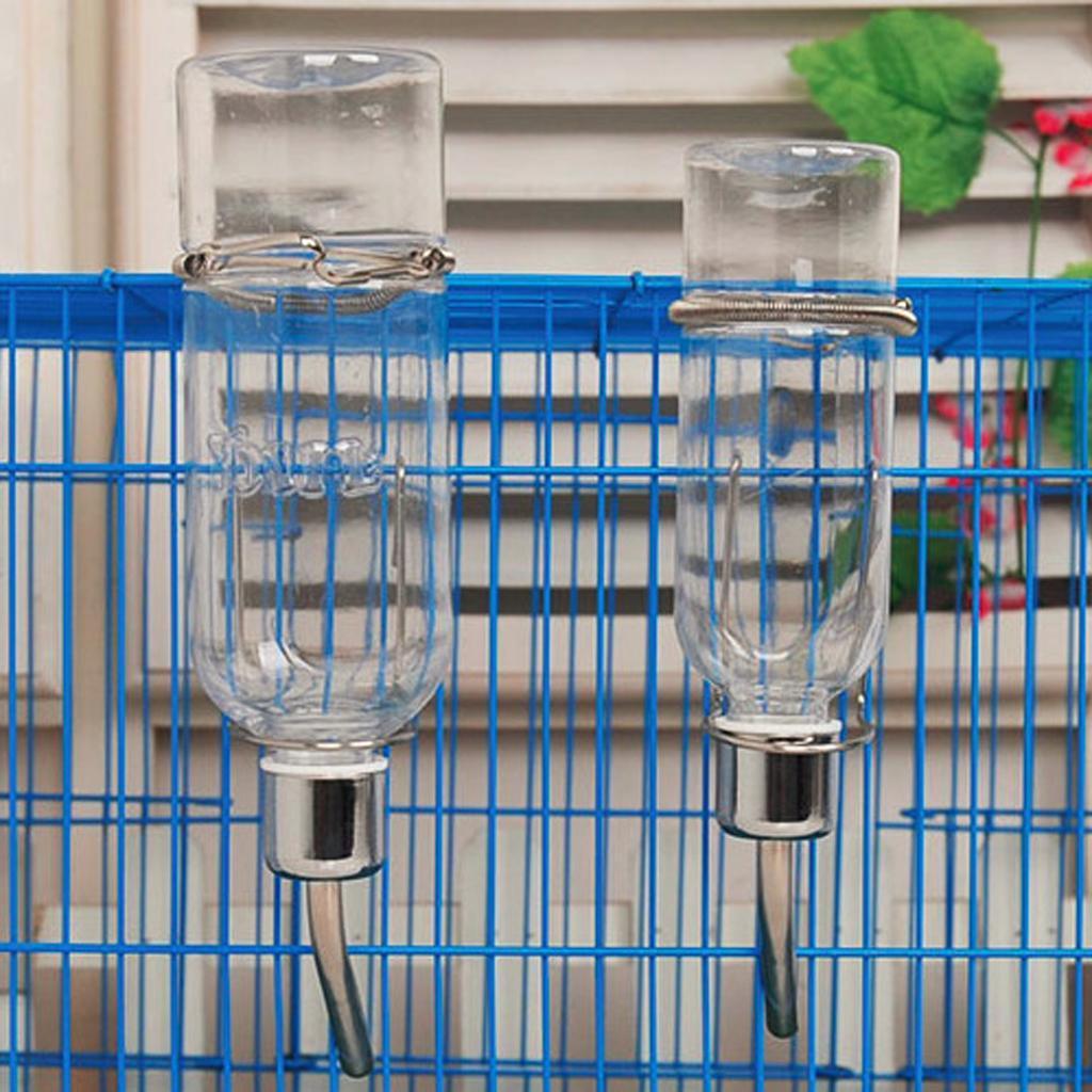 Bird Cage Water Bottle Drinker with Clips Waterer for Finch ,