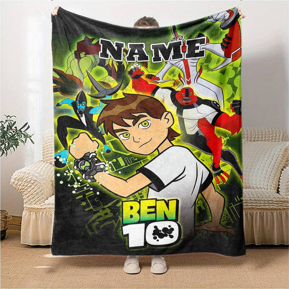 Custom Name Ben Alien Force Adventure Party Blanket For Couch Bed Plush Cozy Fuzzy Blanket Super Soft Warm Blankets For Fall And Winter 09165