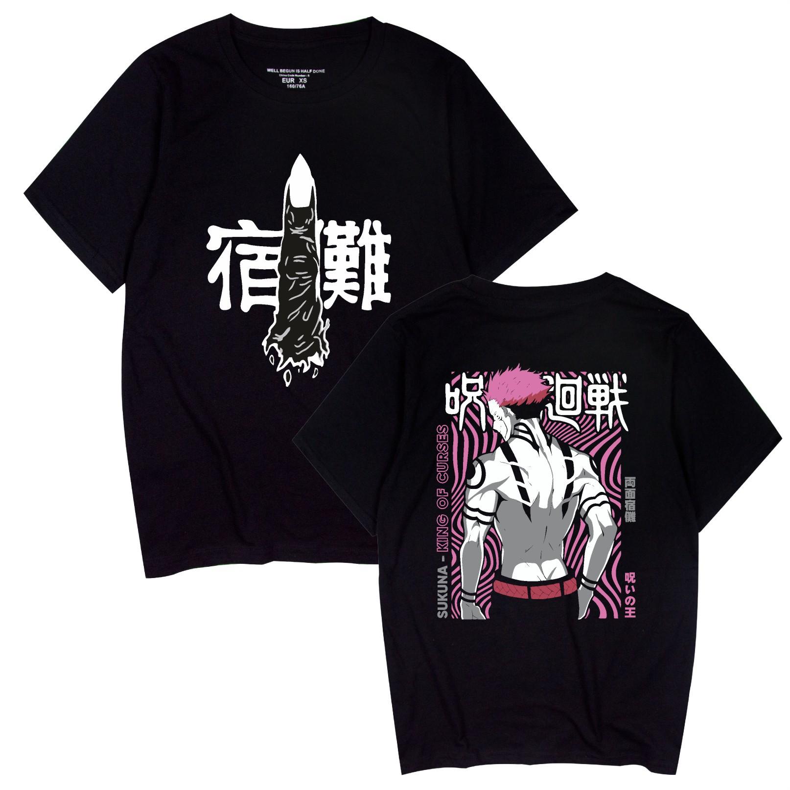 

Jujutsu Kaisen Printed Men s T-shirt Unisex Casual Fashion Street Harajuku Style Short-sleeved Tops T-shirt XS чёрный