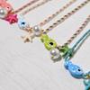 Colorful Bohemian Ceramic Fish Pendant Necklace for Women Adjustable Multicolored Rope Choker Jewelry for Summer Beach Vacation