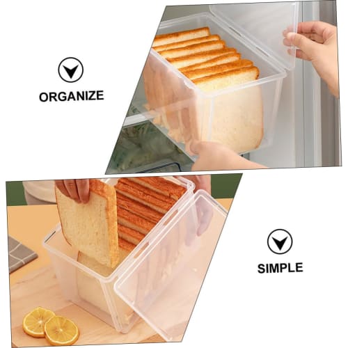 Hoement Clear Food Storage Box, Toast Storage Container, Reinforced, Food Fresh