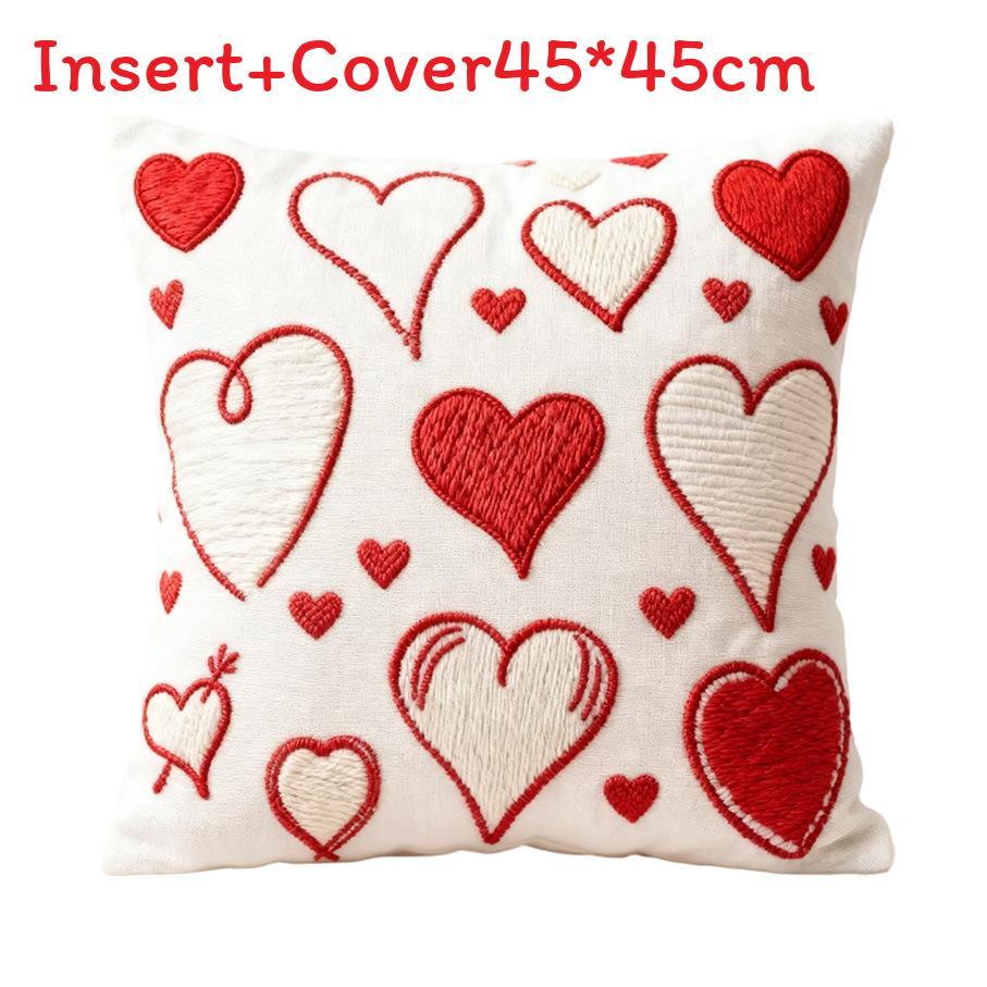 New Chinese Style Heart Decor Cushion Cover With Plush Material For Living Room Gift