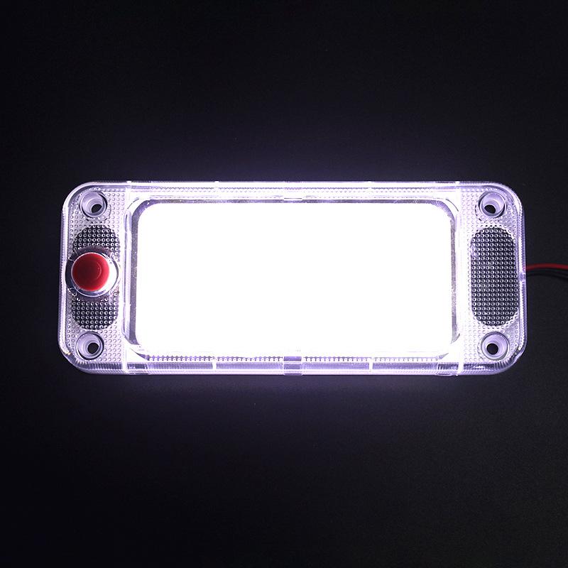 LED Reading Light 12-24V COB Interior Ceiling Lamp With On/Off Switch Universal Car Truck High Brightness Cab Roof Panel Lamp