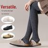 Women's Warm Wool Blend Knee-High and Mid-Calf Socks - Thick, Soft, Pure Coffee Color for Autumn and Winter