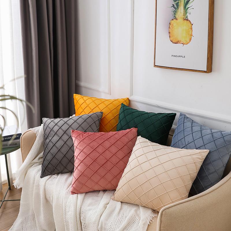 Nordischer Stil Einfache einfarbige Kissenhülle Minimalistischer Stil Wohnzimmer Sofakissen Rückenlehne Rechteckig Nachttisch Stuhl Kissen Qualität