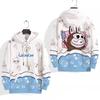 2025 New Labubu Cartoon Cute Children's Hoodie Anime Sportswear Girls' Long Sleeve Top Role Playing 3D Hoodie