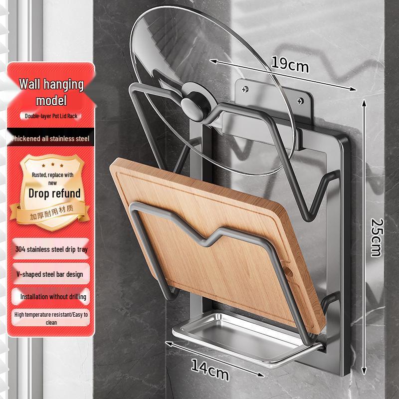 Multi-functional Kitchen Countertop Rack for Pot Lids, Spoons, and Spatulas