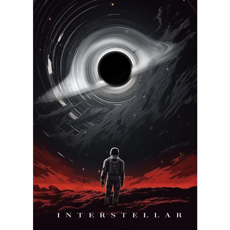 Interesting Galaxy Astronaut Planet Hole Space Canvas Painting Poster Prints Universe Meteorite Abstract Wall Picture Home Decor