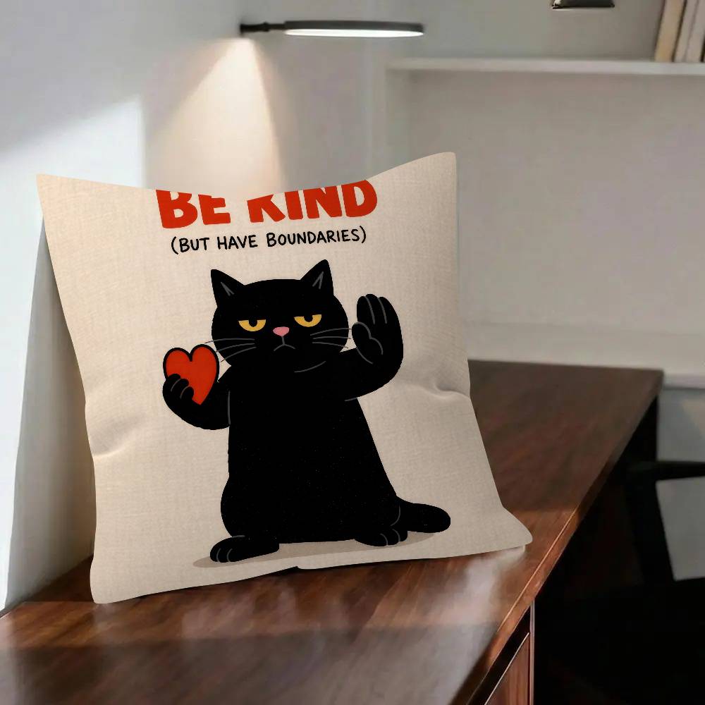 Inspirational quotes from a cartoon cat  Pillow Anime Pillow Sofa Bed Head Pillow Cover Cushion Cover x cm Fashion