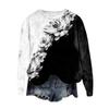 Women's Fashion Round Neck Pullover Top Long Sleeve Tee Printed Sweatshirt
