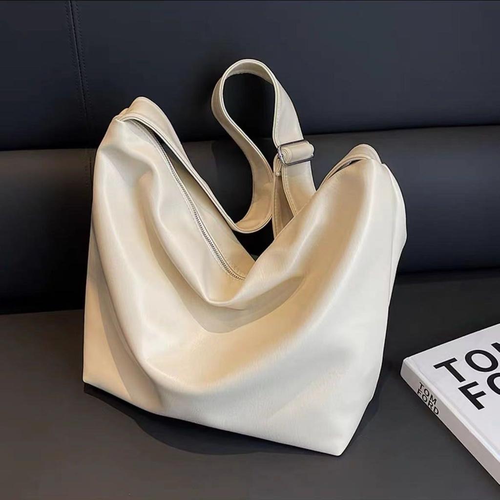 Korean Style Soft Leather Tote Bag Women's Large Capacity Bag Shoulder Bag Crossbody Bag