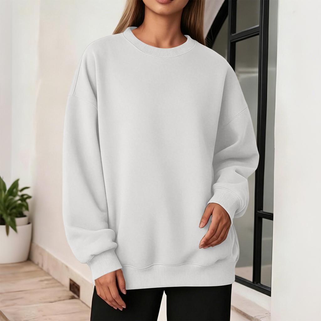 Women's Casual Drop Shoulder Neck Sweatshirt