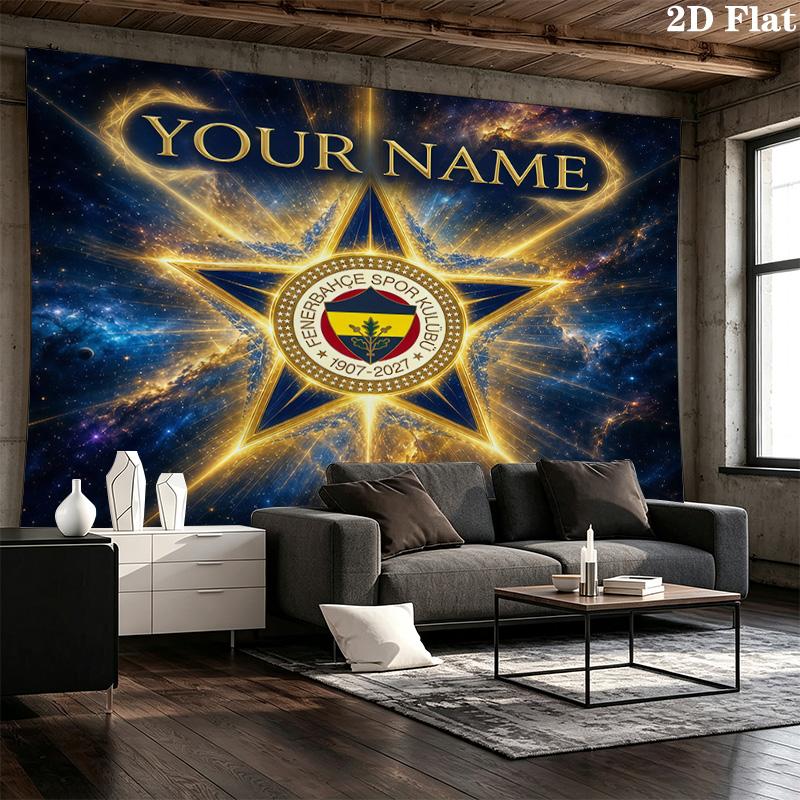 Custom Name FenerbahçePrinted Tapestry – Wall Hanging for Bedrooms, Dorms, and Home Decor