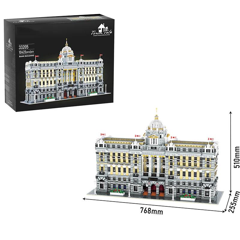 

10423PCS Classical Bank Building Blocks MOC Bank Street View Model Bricks Desktop Decoration Diy Toys For Kids Holiday Gifts