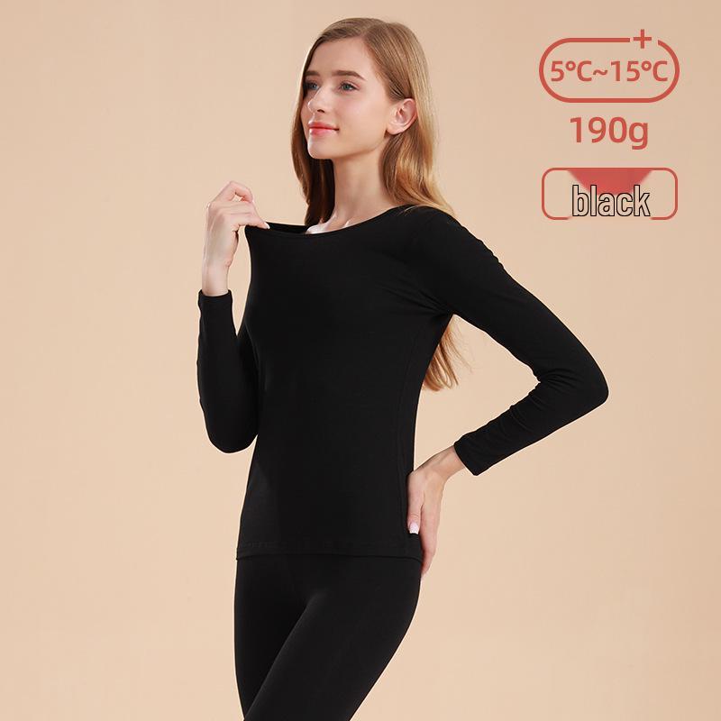 Unisex Slim Fit Cotton Round Neck Warm Underwear Set - Plus Size, Autumn/Winter