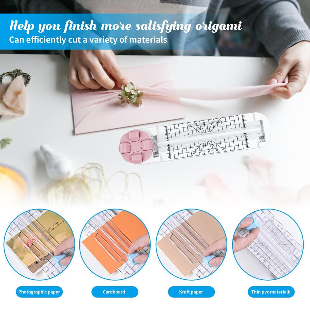 Portable Paper Trimmer 4-in-1 Craft Paper Cutter Multi-Function Scrapbooking Tool For Cutting Paper Photos Scrapbook Postcard