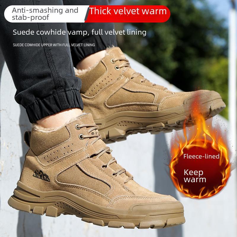 Manufacturer's New Insulated Cotton Work Shoes: Thickened, Anti-Smash, Anti-Puncture, Wear-Resistant Men's Safety Footwear.