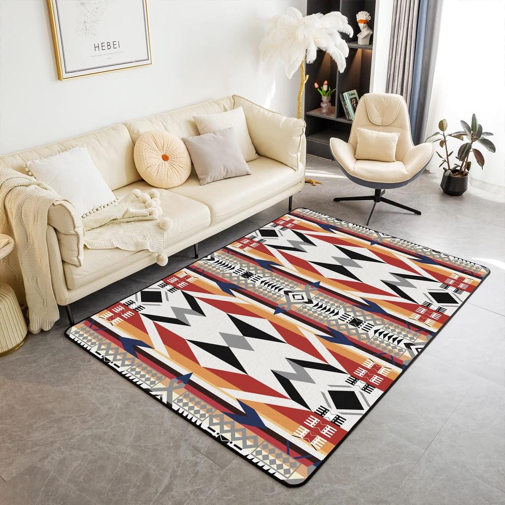 Western Aztec Living Room Rug Exotic Nordic Style Bohemian Floor Mat Ethnic Tribal Arrow Doormat Country Retro Geometric Carpet
