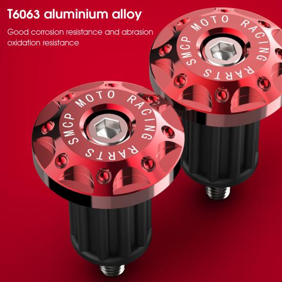 1 Pair Motorcycle Handlebar Plugs High Low Temperature Resistance Waterproof Non-slip Aluminum Alloy Handlebar Caps End Caps for Motorbike