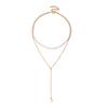 Golden Faux Pearl Necklace for Women Double Layer Faux Pearl Beaded Chain Choker for Birthday Wedding Anniversary Gifts