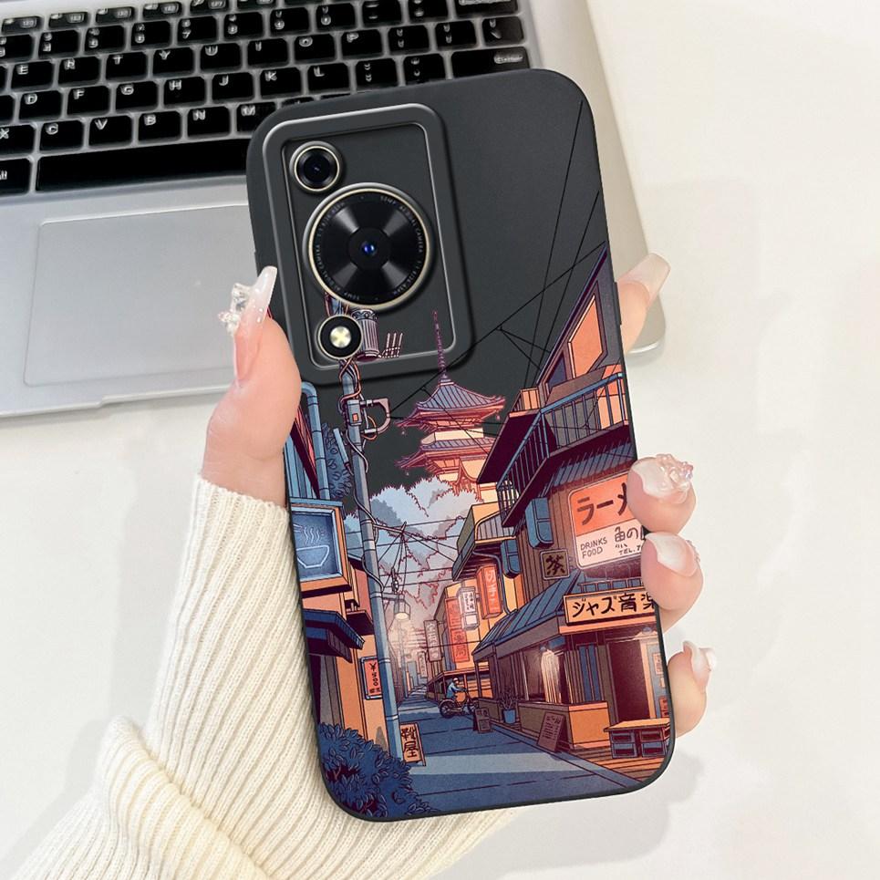 For Cover Huawei Nova Y72 / Nova Y72 MGA-LX3 Gothic Style Moon Night View Avocado Painting Case Bumper Soft Matte Silicone Funda