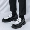 Luxury Designer New Mixed Color Thick-soled Platform Height Increasing Shoes For Men Wedding Dress Prom Loafers Homecoming