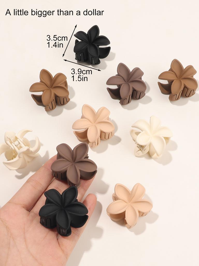 10Pcs Flower Claw Clips Small Matte Tiny Hair Clips for Women, 1.2" Mini for Thin Medium Hair, Cute Hair Accessories