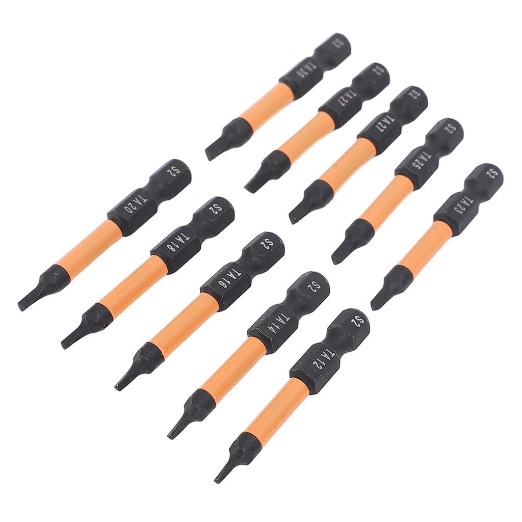 10 Pcs Triangular Screwdriver Bit Set 50mm Length 14 Inch Hex Shank S2 Alloy Steel Magnetic
